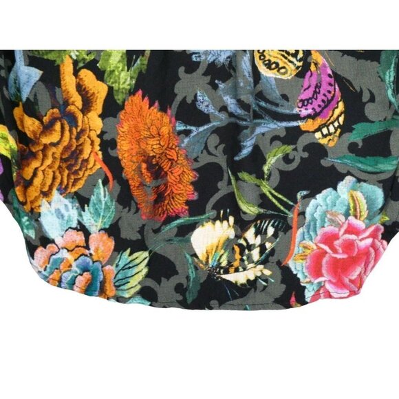 John Mark Shirt‎ Size XS Art To Wear Mixed Media Velvet Embroidered Floral Boho - Picture 10 of 16